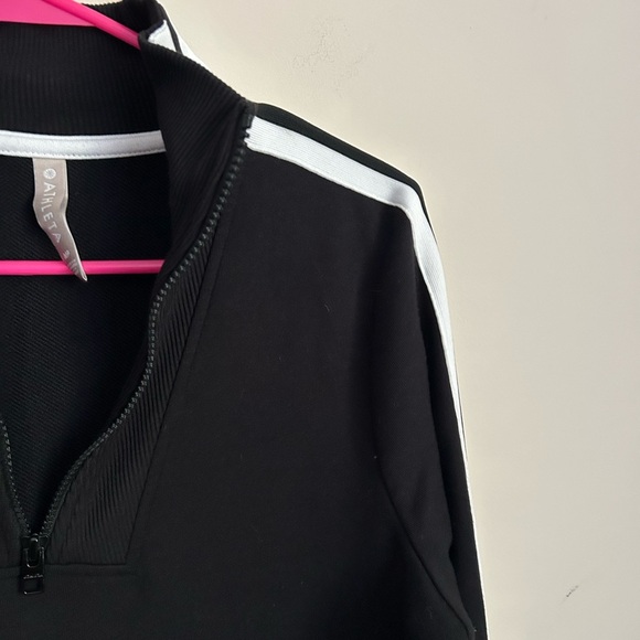 Athleta Circa Track Sweatshirt Dress 2.0 in Black Size Medium Petite - Picture 2 of 7